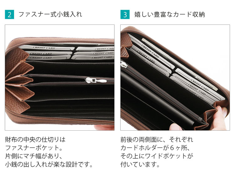 カイマン ラウンド ファスナー 長財布