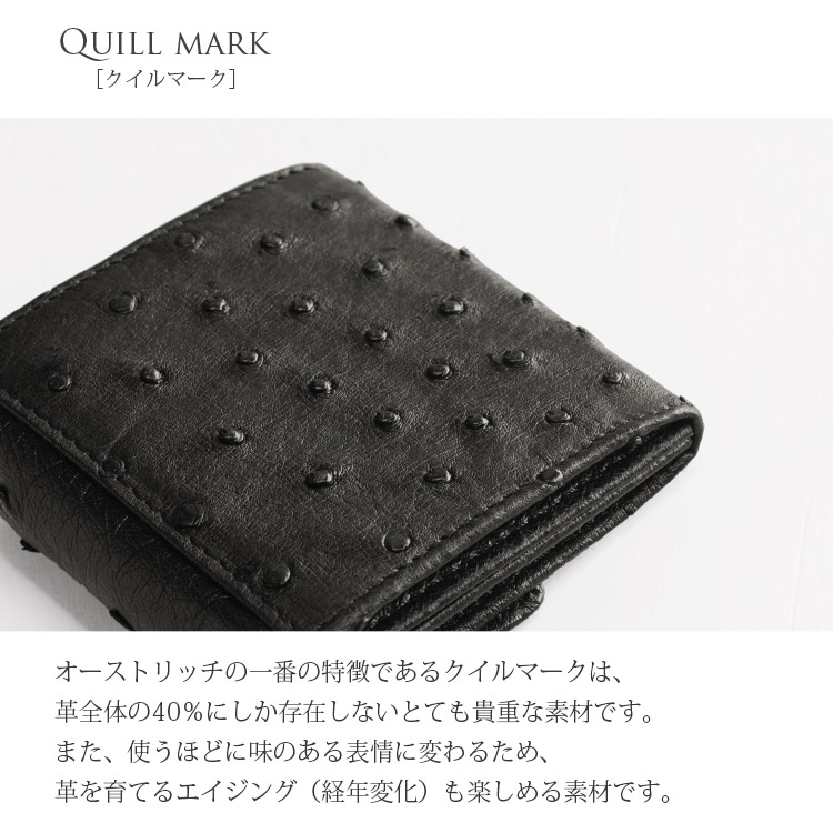 オーストリッチ 小銭入れ 財布 スクエア型 / メンズ（No.06000610-mens-1）