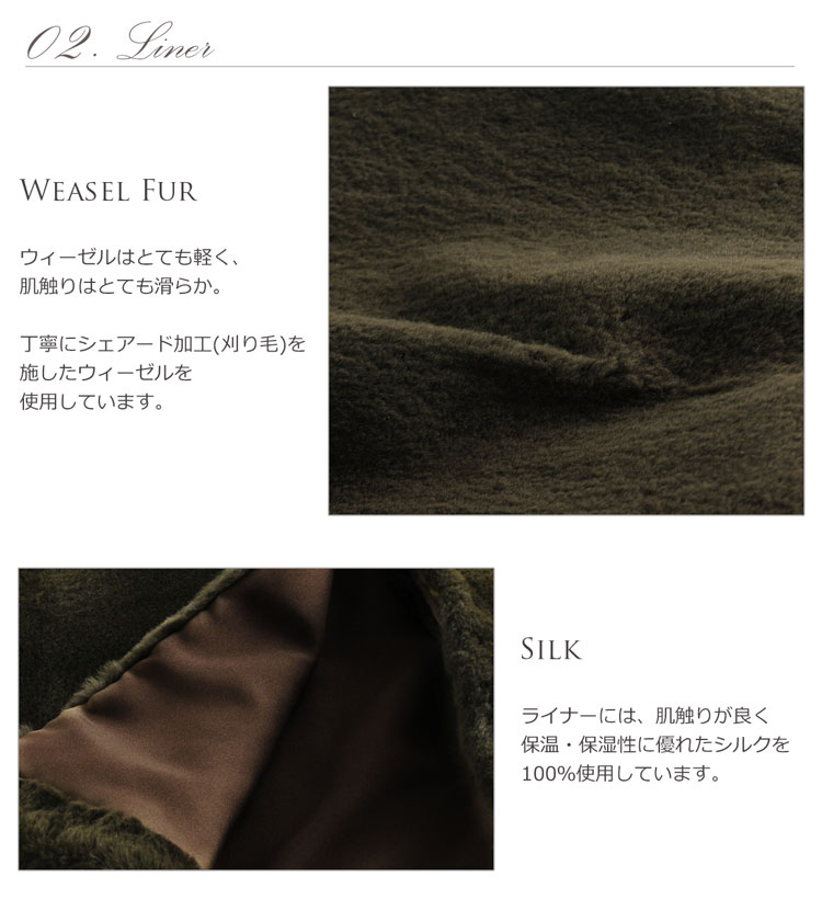 毛皮 コート メンズ トレンチコート ウィーゼル ミンク