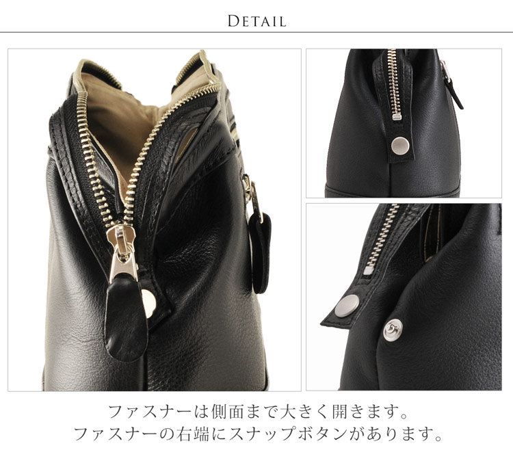 牛革 メンズ セカンドバッグ ファスナー