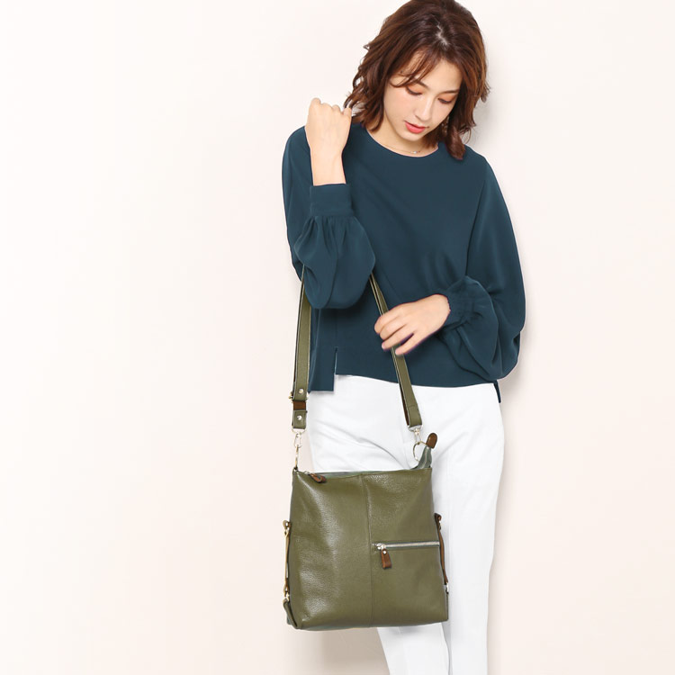 牛革 ショルダー バッグ 2WAY