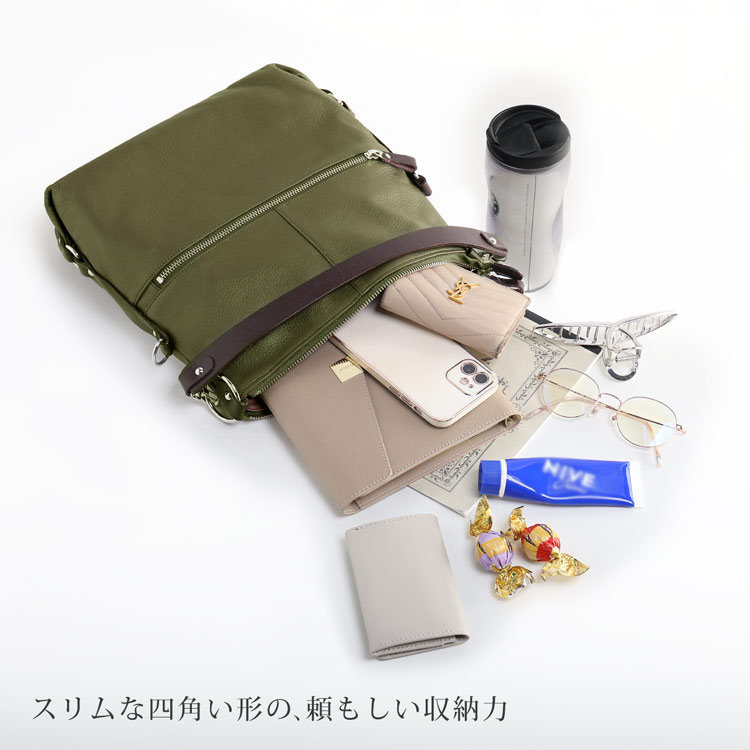 牛革 ショルダーバッグ 2WAY