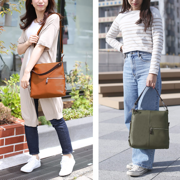牛革 ショルダーバッグ 2WAY