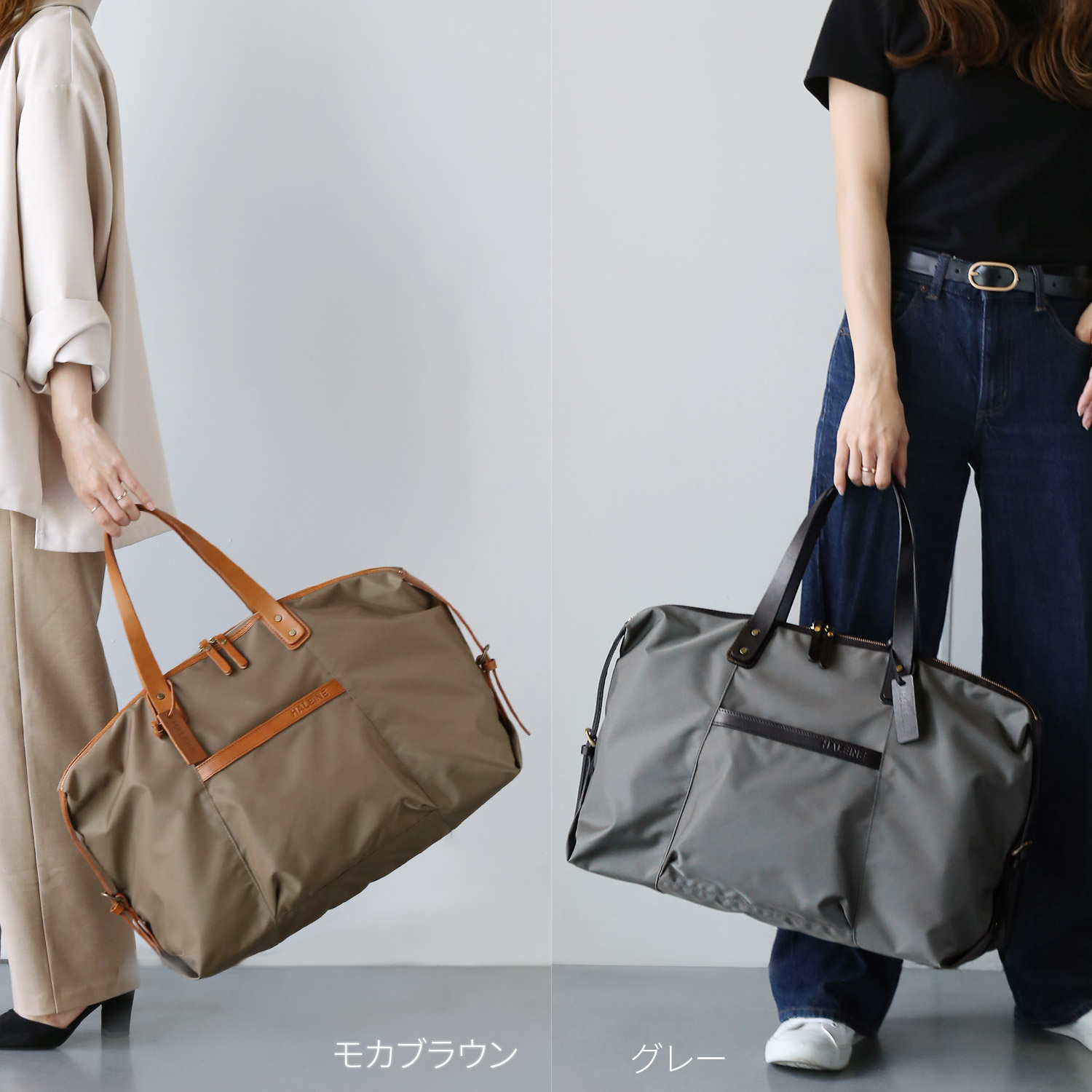 ボストン 旅行 レディース レザー 軽い グレー モカ おしゃれ