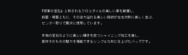 クロコダイル ハンドバッグ