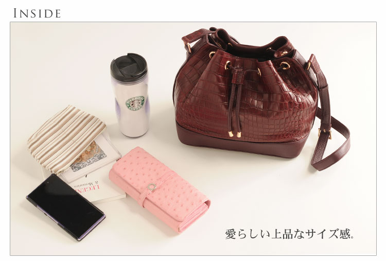 巾着 バッグ クロコダイル