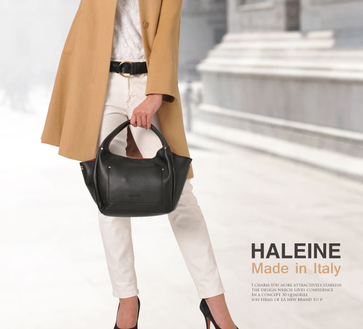 HALEINE [アレンヌ] 牛革 トート バッグ ポーチ付 ハンドステッチ イタリア製 / レディース
