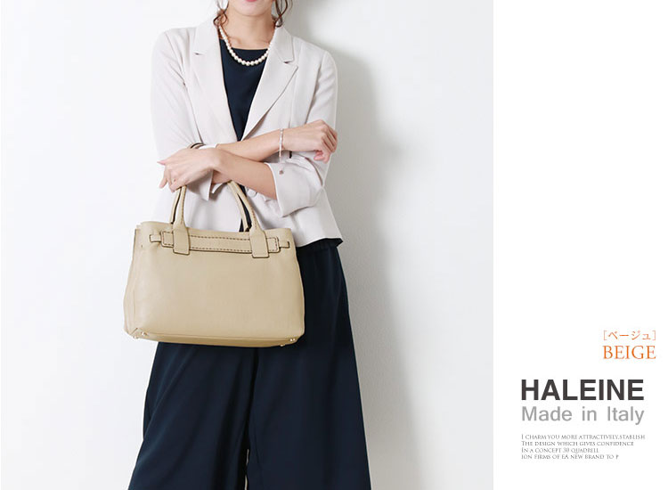 HALEINE [アレンヌ] 牛革 トート バッグ ハンドステッチ イタリア製 / レディース
