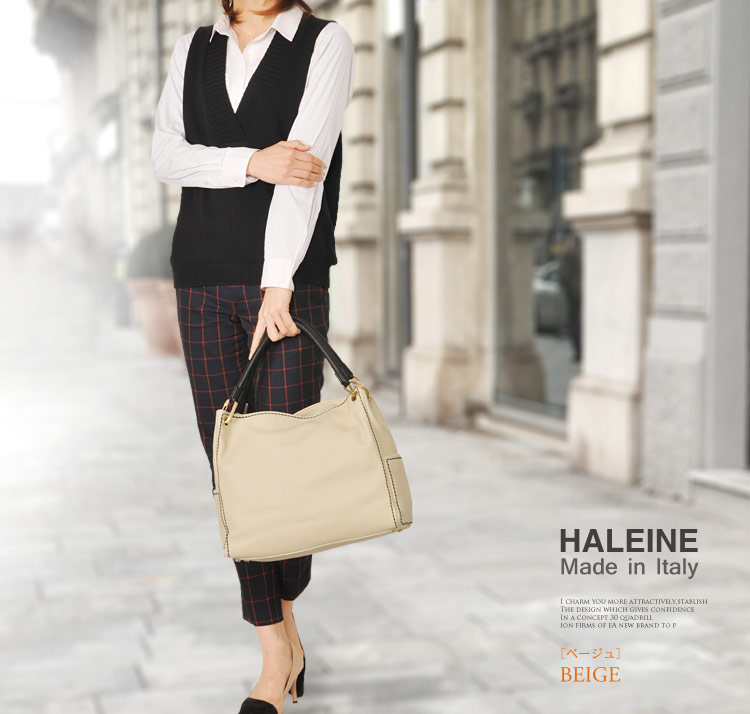 HALEINE [アレンヌ] 牛革 トート バッグ ハンドステッチ イタリア製 / レディース