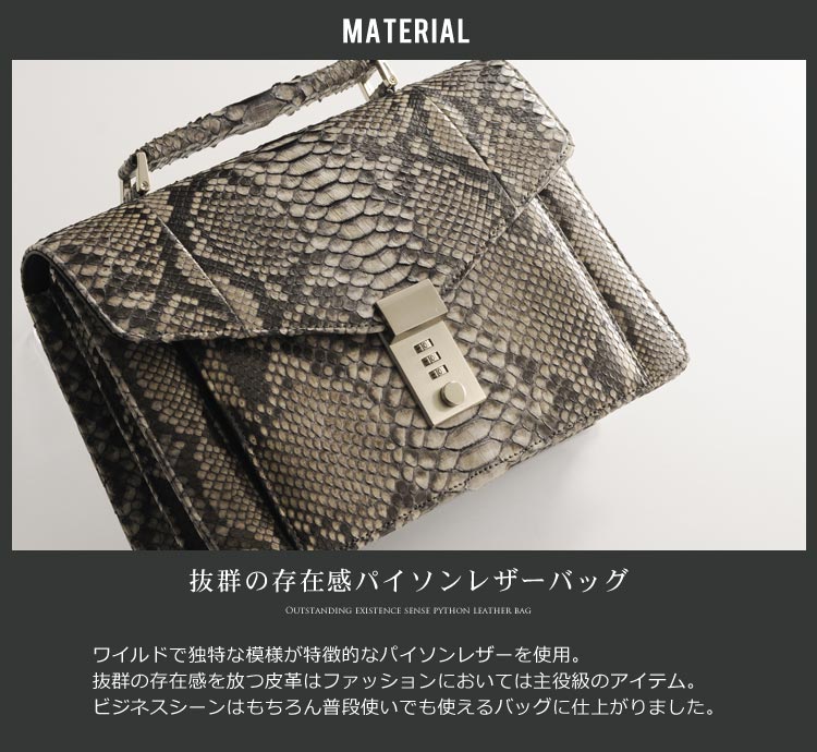 ダイヤモンド パイソン ビジネス バッグ メンズ アンティーク