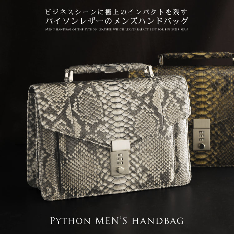 ダイヤモンド パイソン ビジネス バッグ メンズ アンティーク
