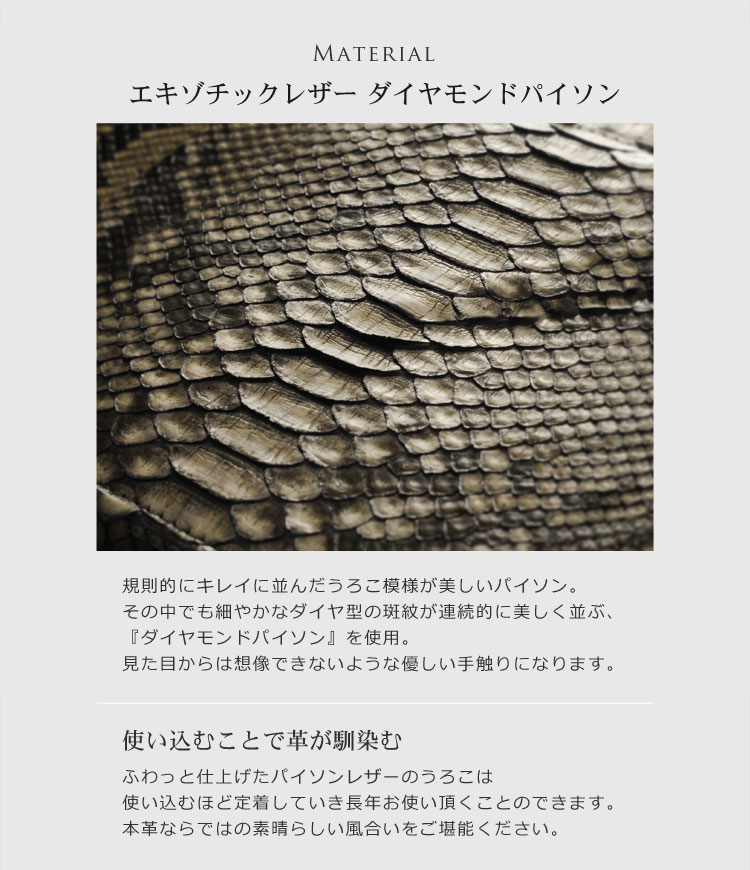 ダイヤモンド パイソン ビジネス バッグ メンズ アンティーク