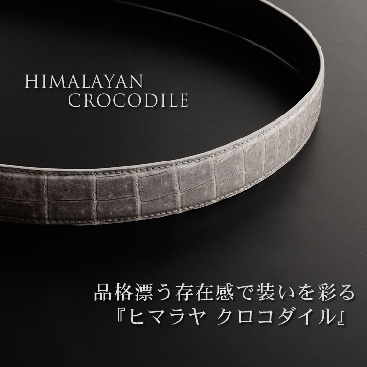 メンズ 紳士用 ヒマラヤクロコダイル ベルト