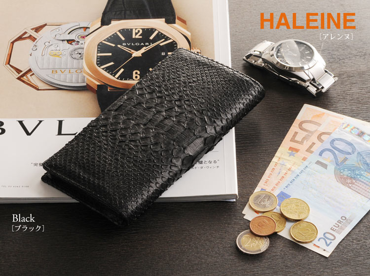 HALEINE [アレンヌ] ダイヤモンド パイソン 長財布 二つ折 束入れ / メンズ (No.06000755)