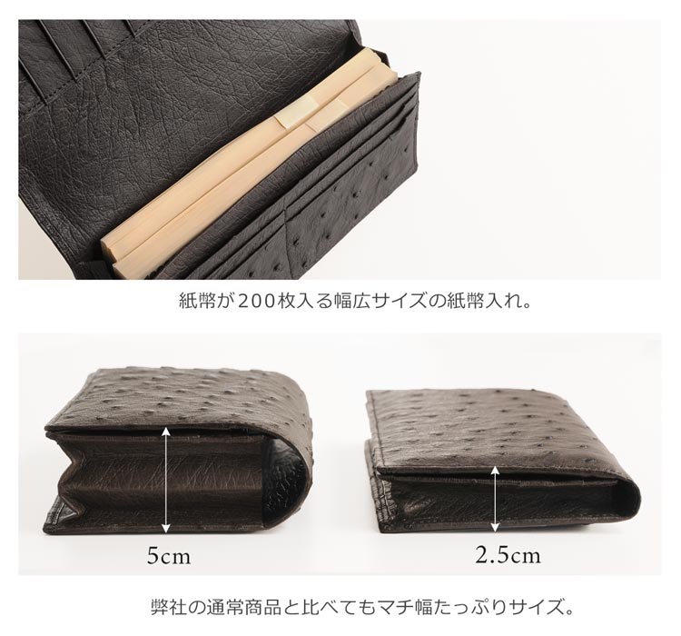 オーストリッチ 200万 100万 200枚収納 札束
