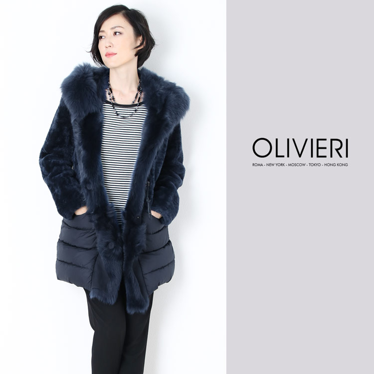 [OLIVIERI] オリヴィエリ ムートン ダウン ＆ コート / レディース (No.01000691) モカグレー