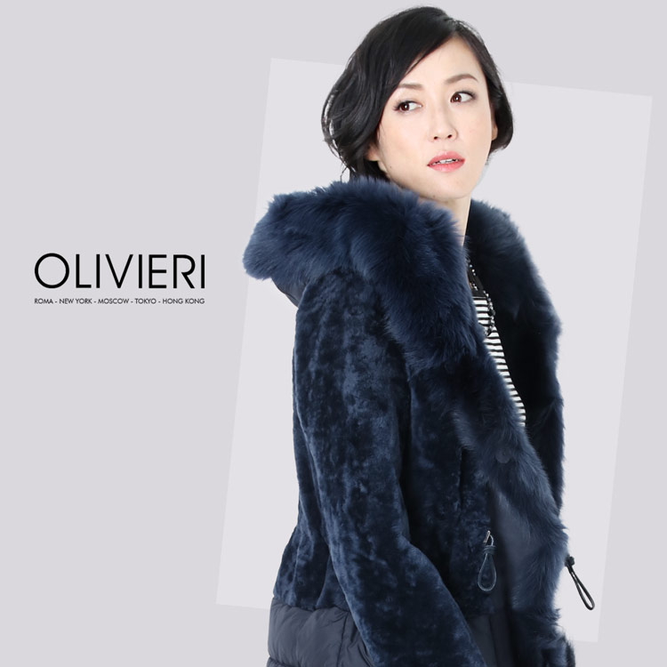 [OLIVIERI] オリヴィエリ ムートン ダウン ＆ コート / レディース (No.01000691) モカグレー