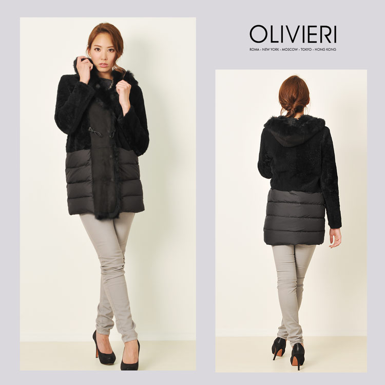 [OLIVIERI] オリヴィエリ ムートン ダウン ＆ コート / レディース ブラック