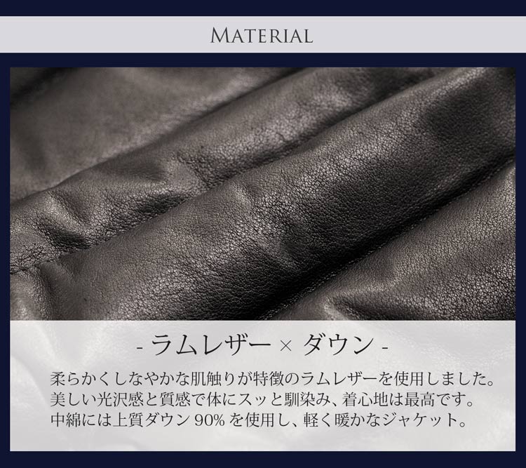 OLIVIERI [オリヴィエリ] ラムレザー ダウンジャケット ムートントリム フード付き  イタリア ブランド
