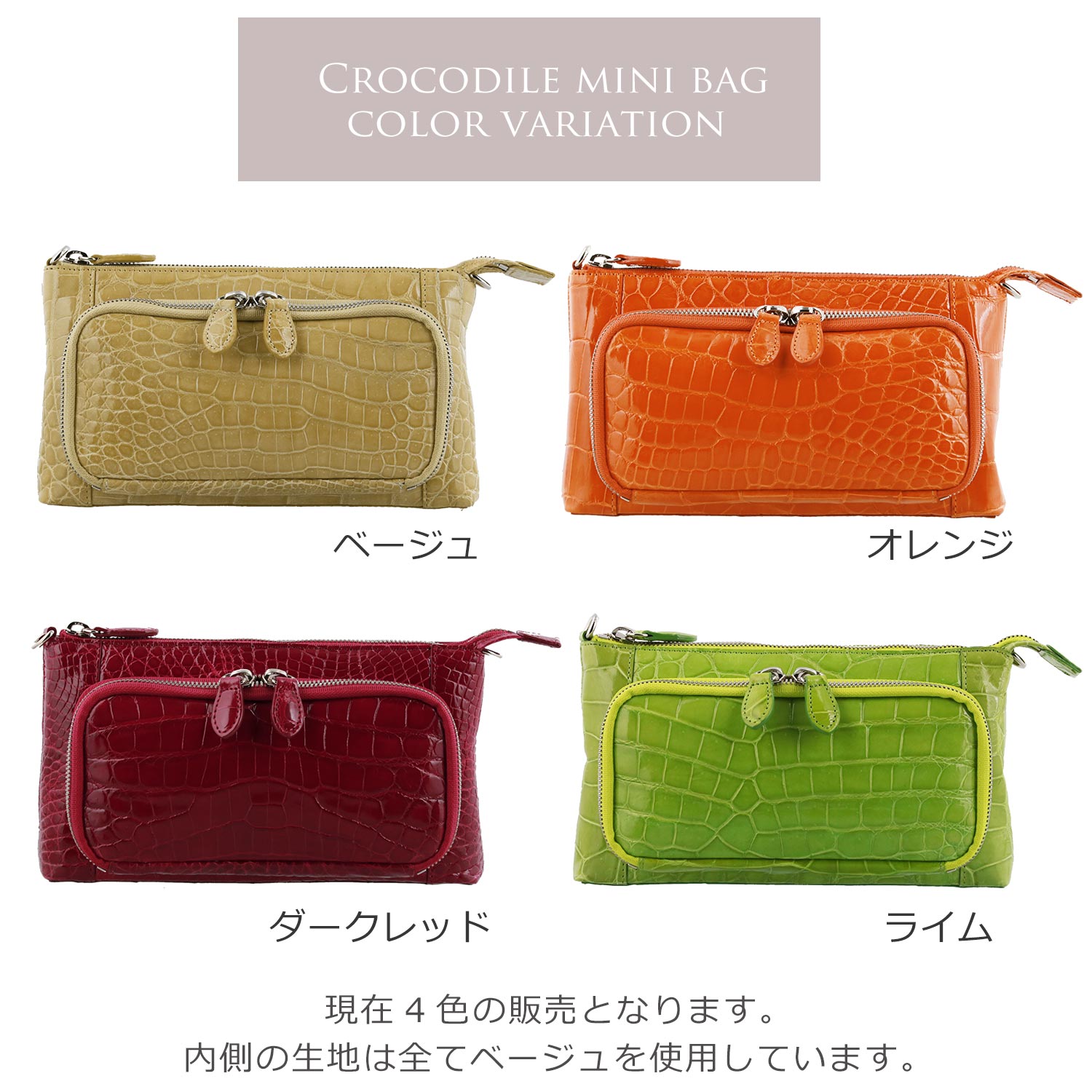 シャイニング クロコダイル 3WAY ミニ バッグ