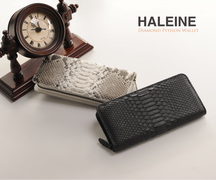 [HALEINE] ダイヤモンド パイソン 長財布 スマートフォン ケース