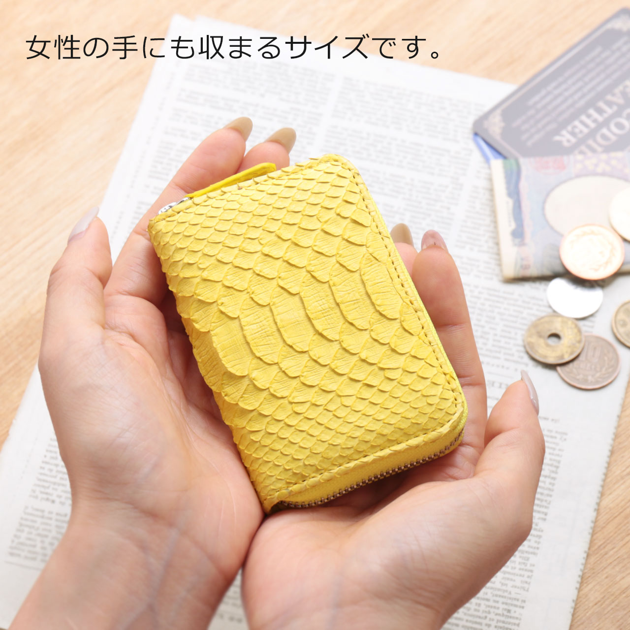 小さい財布 パイソン レディース
