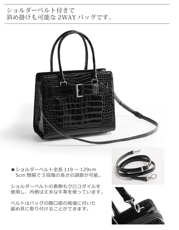 クロコダイル ハンドバッグ  シャイニング