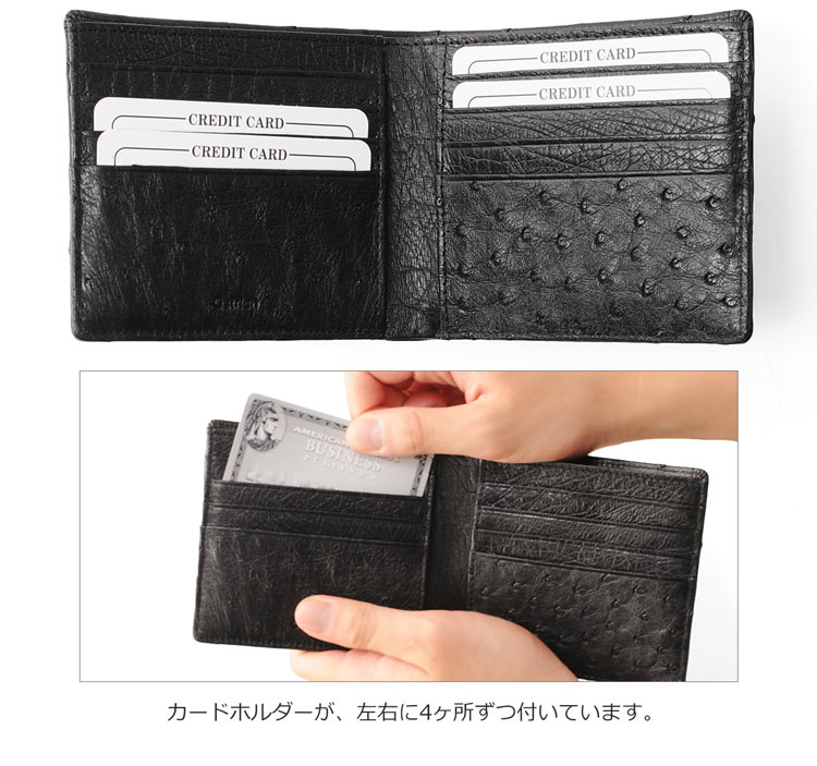 オーストリッチ フルポイント 折り財布 無双 レディース