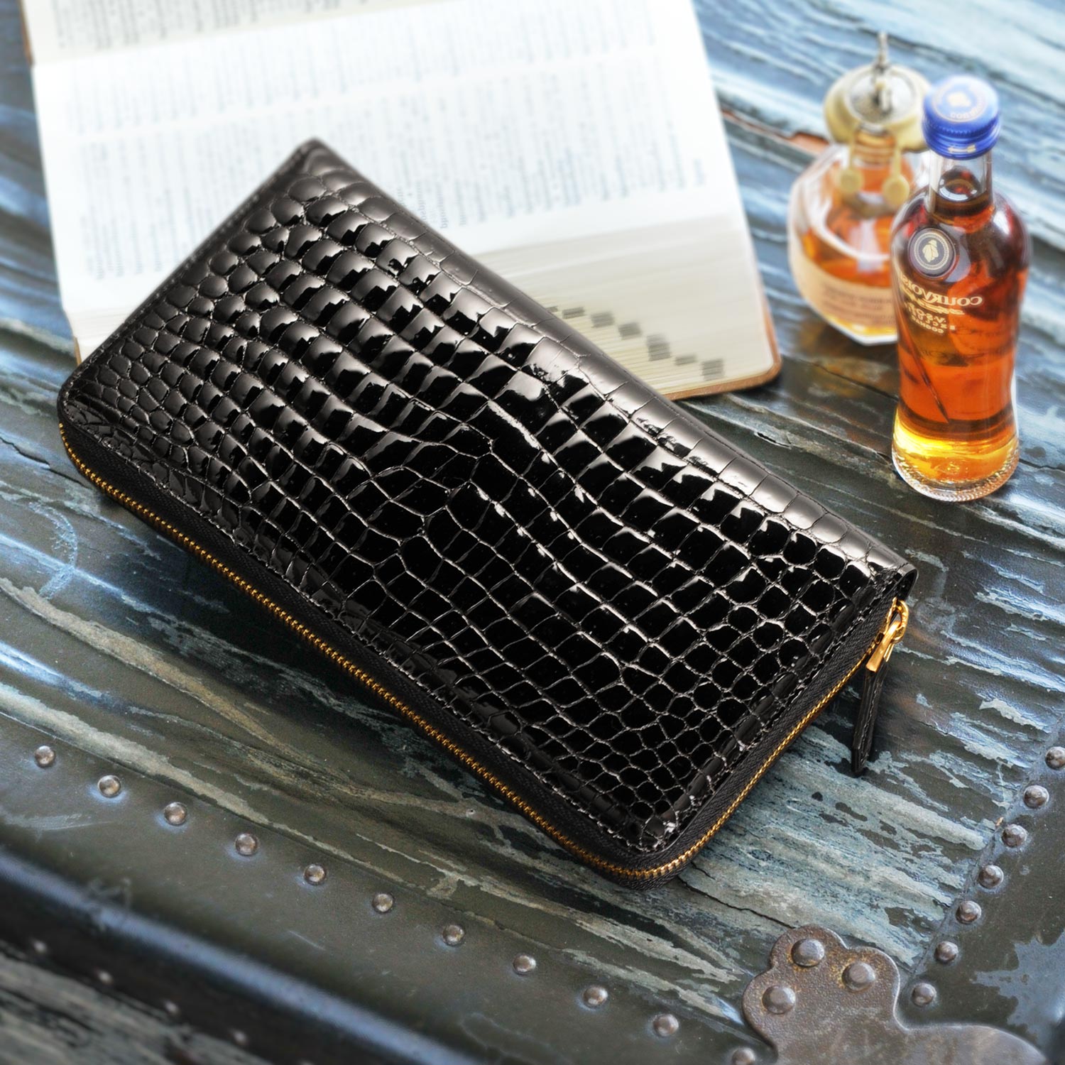 スモール クロコダイル ポロサス メンズ 長財布 手帳型