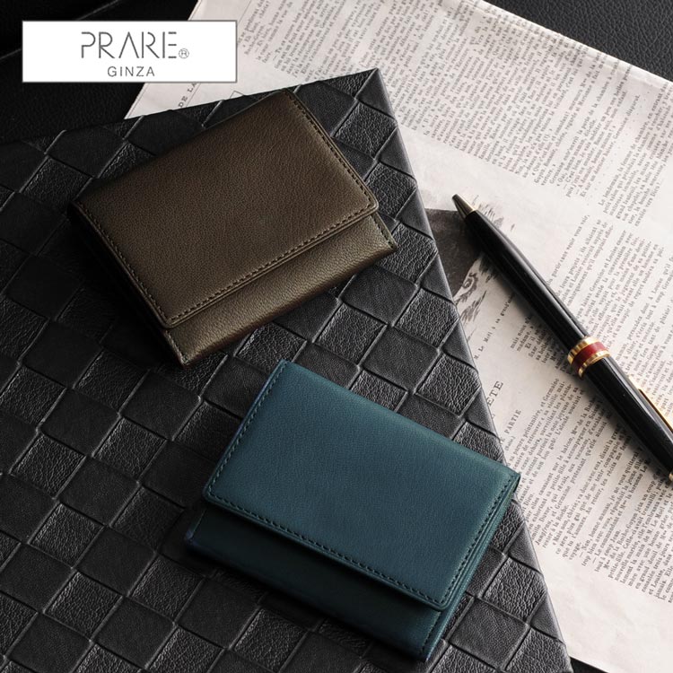 PRAIRIE GINZA キッドレザー かぶせ 小銭入れ 日本製／メンズ