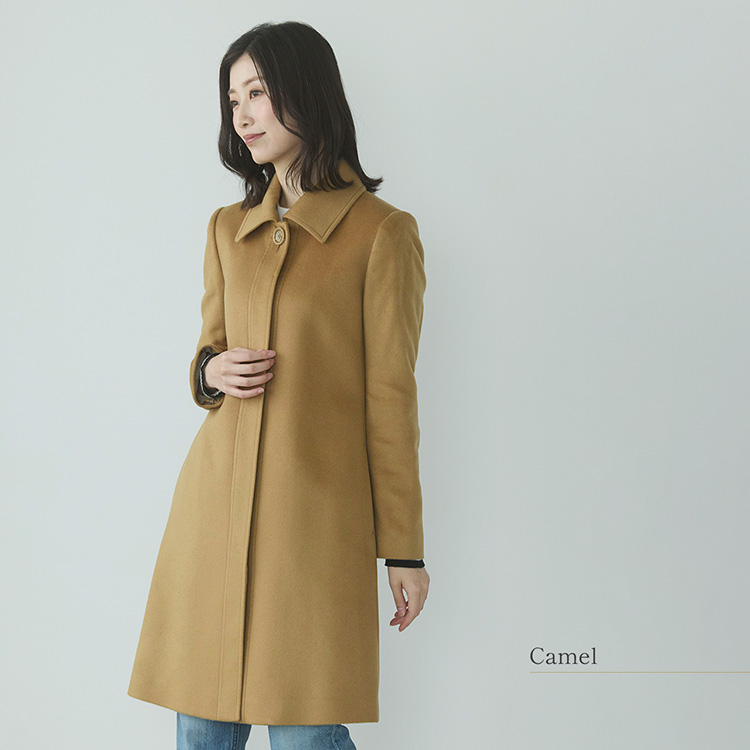 カシミヤ 100% コート 比翼仕立て ベーシック シンプル