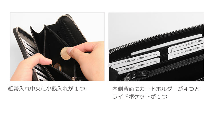 カイマン 長財布 手帳型 フルオープン