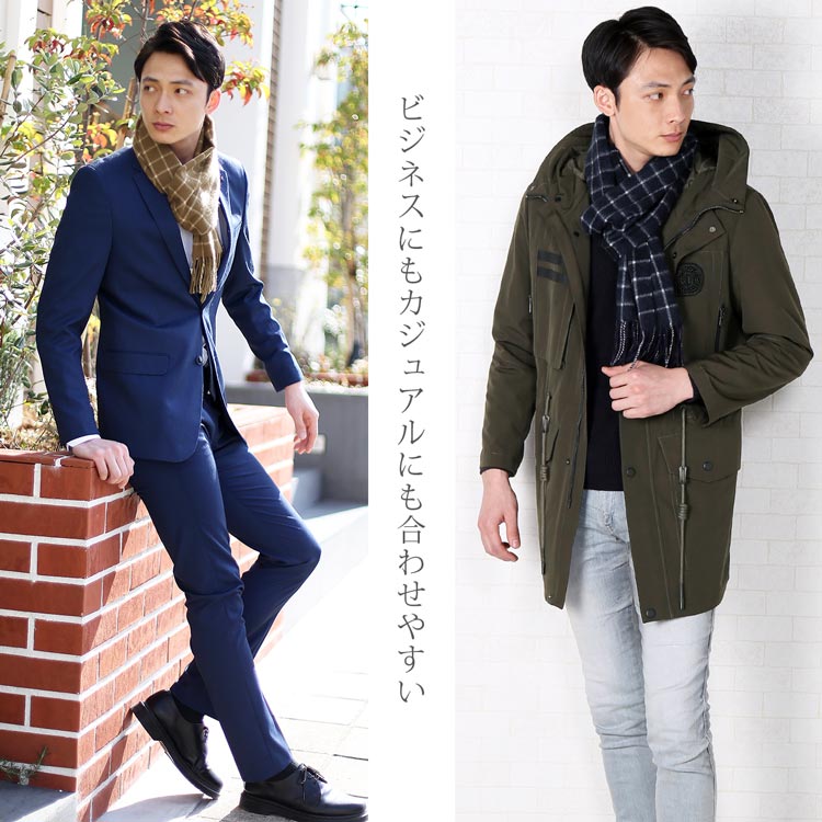 カシミヤ 100% マフラー ウインドウペン チェック 上品