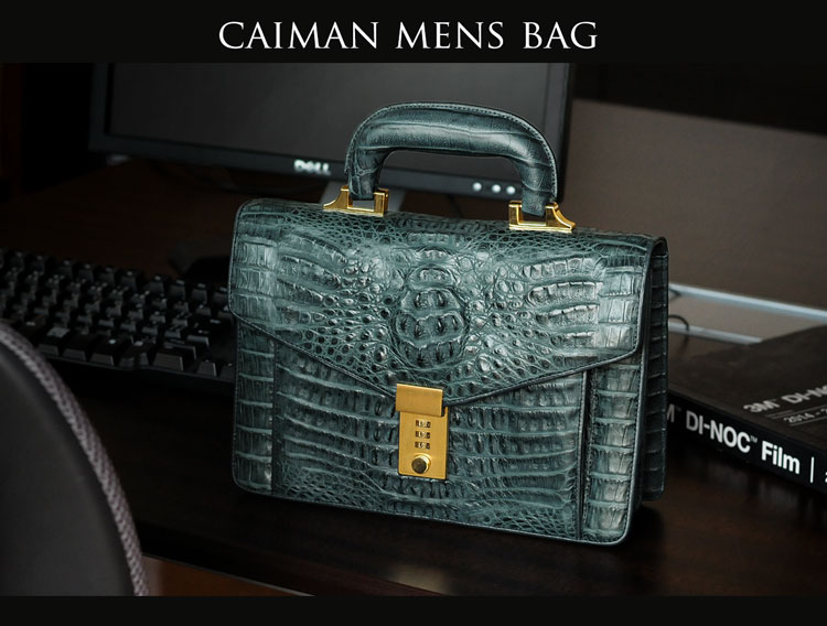 カイマン マット加工 鍵付き バッグ 日本製