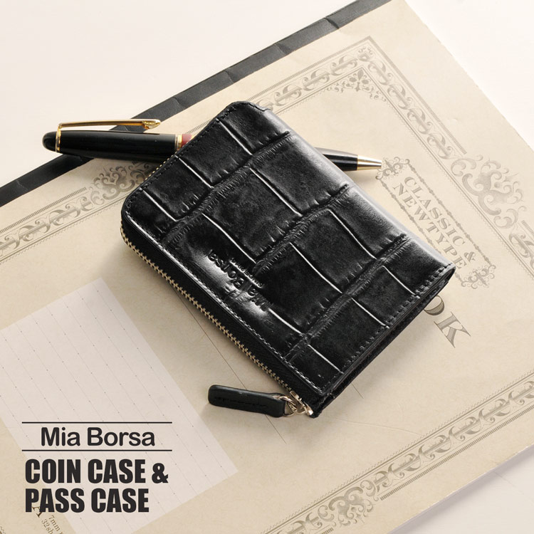 Mia Borsa/ミアボルサ 牛革 長財布 クロコダイル型押し 小銭入れ パスケース