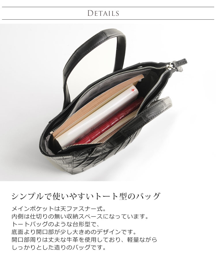 ナイルクロコダイル ハンドバッグ レディース 2WAY
