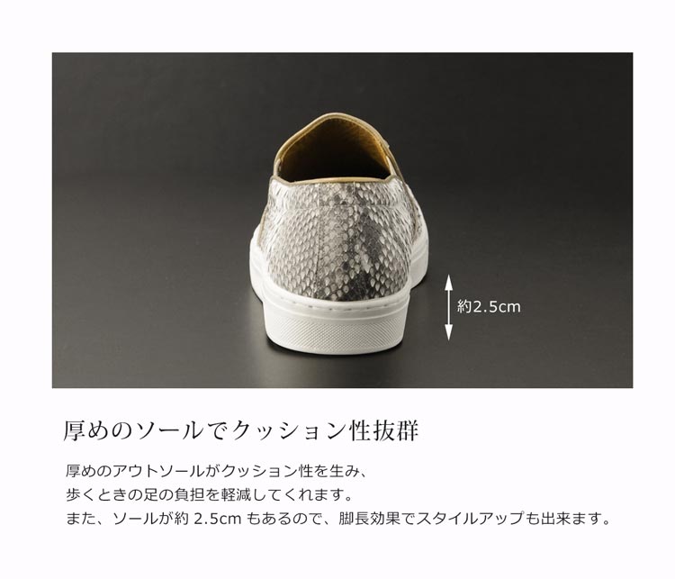 ダイヤモンド パイソン スリッポン メンズ シューズ