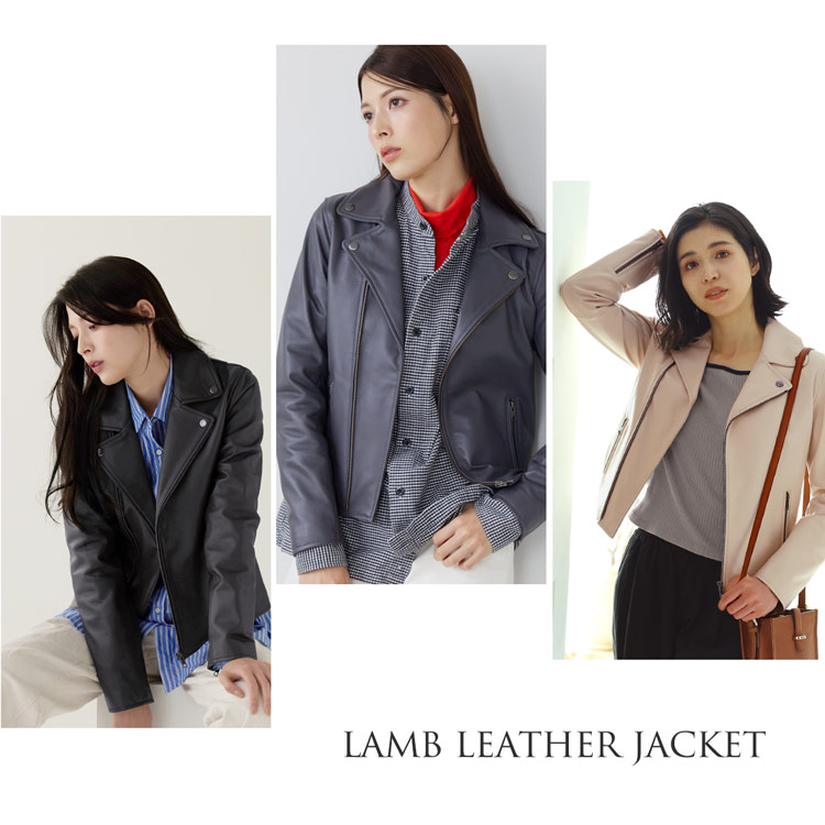 ラム レザー ジャケット ダブル ライダース レディース
