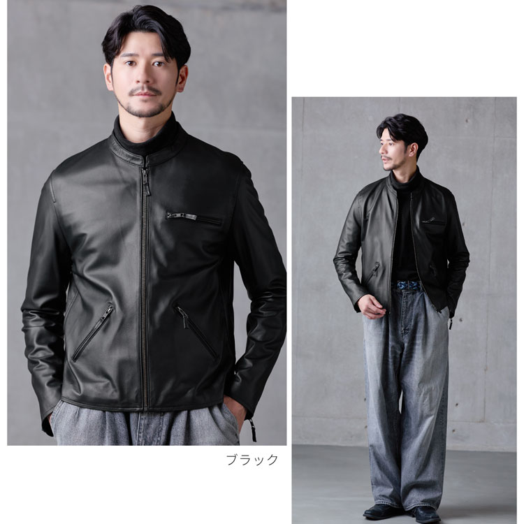 ブラック レザージャケット ストールコーデ