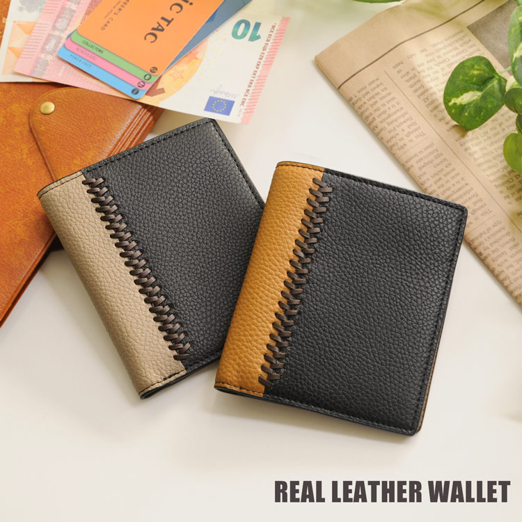 Mia Borsa/ミアボルサ 牛革 二つ 折り 財布 レディース 薄型 コンパクト