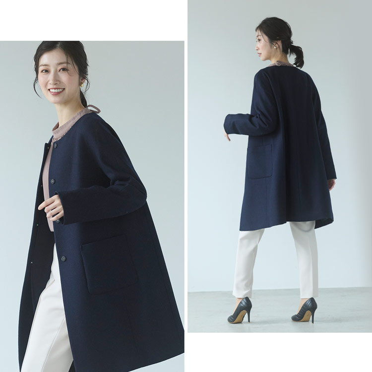 ふわふわ ボリューム フォックス ファー トリミング レディース