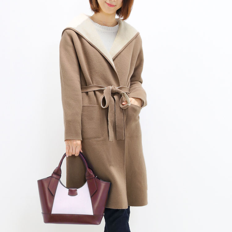 Filomo ブランド カシミヤ 混 ニット フード 付き コート