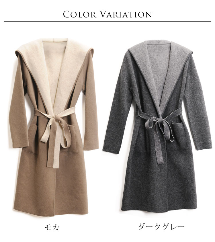 Filomo ブランド カシミヤ 混 ニット フード 付き コート