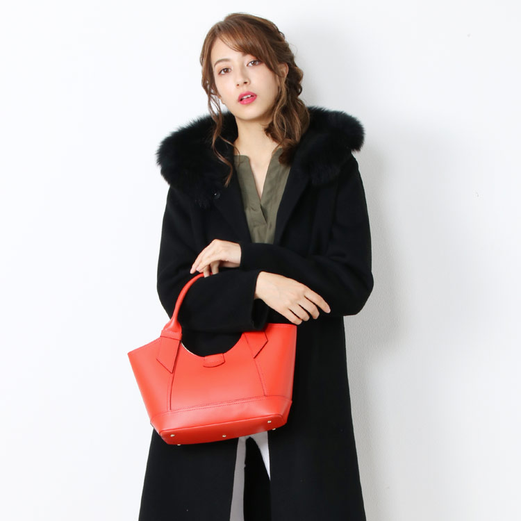カシミヤ ウール コート フォックス ファー ロング