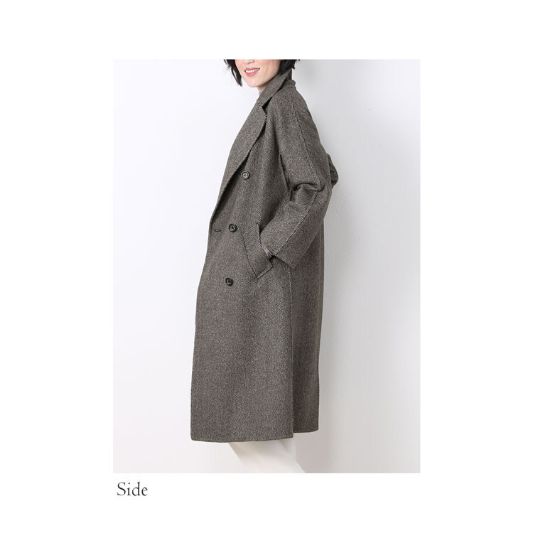 filomo カシミヤウール ツイード チェスターコート ロング丈