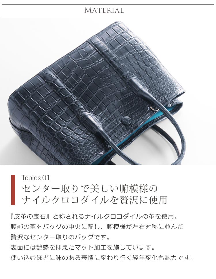 ナイル クロコダイル 2WAY ハンドバッグ