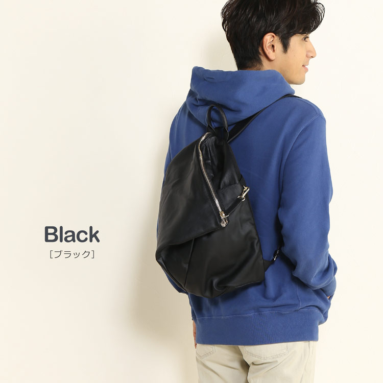 本革 変形 リュック レザー ブラック 黒