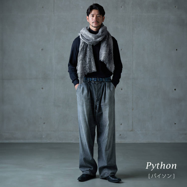 カシミヤ ストール ガーゼ パイソン