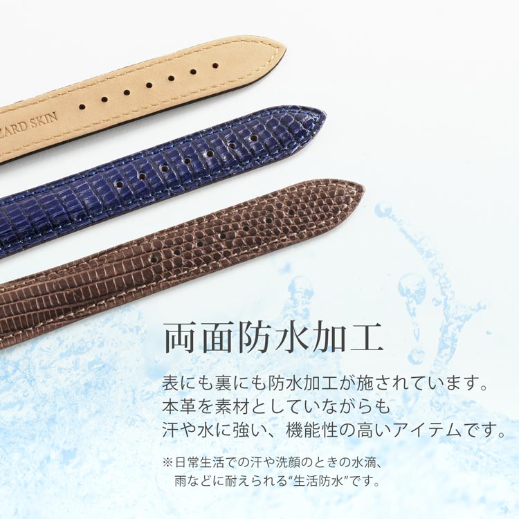 リザード トカゲ 爬虫類 本革 腕時計 ベルト 取り付け用 防水