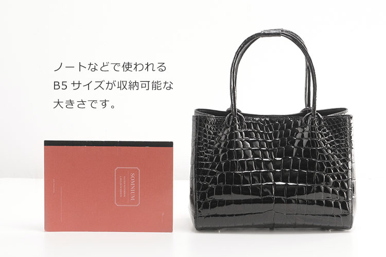 クロコダイル ハンドバッグ センター取り シャイニング ヘンローン